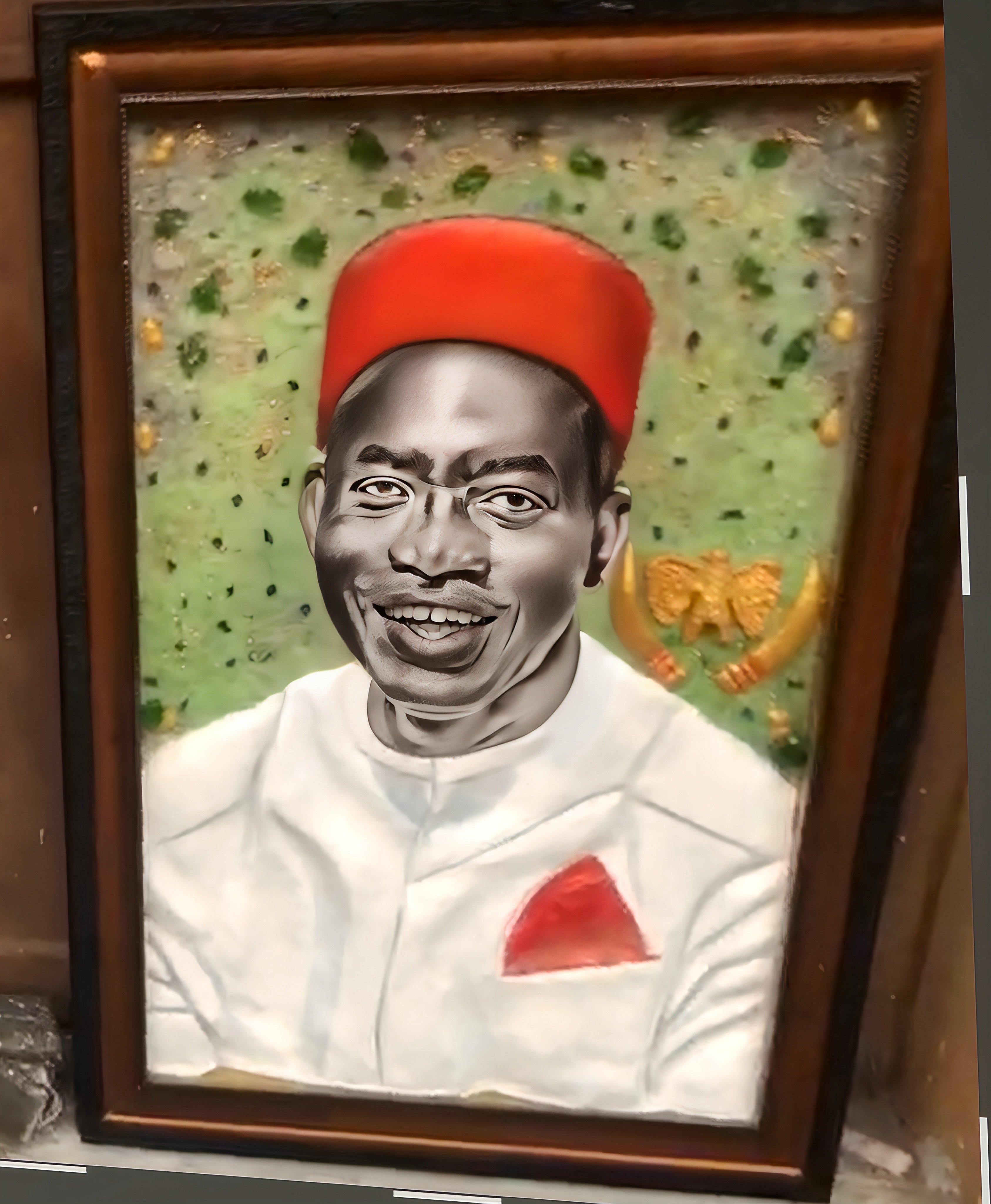 Portrait of a Nigerian elder in Igbo red cap, by Kosisochukwu Victory Okeke