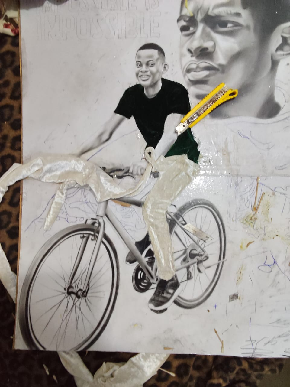 Kosi's painting in progress, Magic King Creations studio