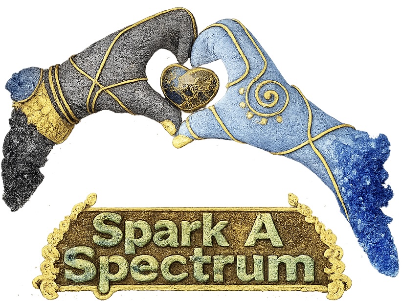The Spark a Spectrum logo, two hands forming a heart, by Kosisochukwu Victory Okeke